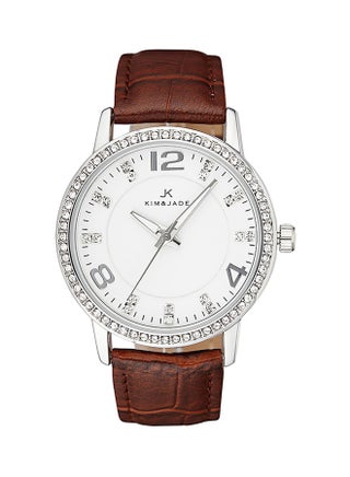 Women's Stone Studded Analog Watch 2031L-SBW - 32 mm - Brown - v1597655073/N39769778A_1