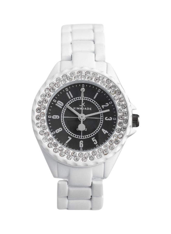 KIM & JADE - Women's Stainless Steel Analog Wrist Watch 2033L-WB - 26 mm - White - Image 1