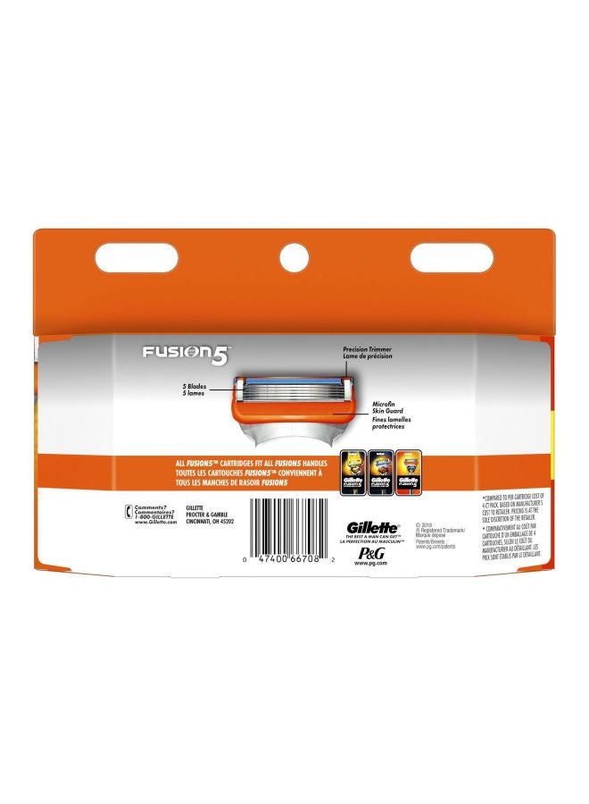 12-Piece Fusion5 Razor Blade Set Orange/Silver
