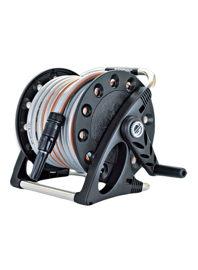 Claber Aquapony Watering Hose Reel Kit Black/Grey/Orange 25.5x28.6x42cm