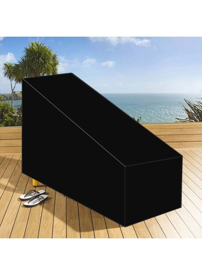 Generic Water Resistant Sun Lounger Cover Black 200x68x40cm  - Image 5