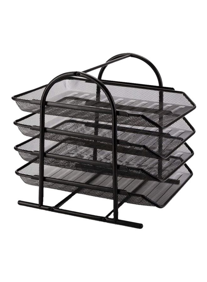 صينية تنظيم مقاس A4 من 4 طبقات . أسود - Image 1