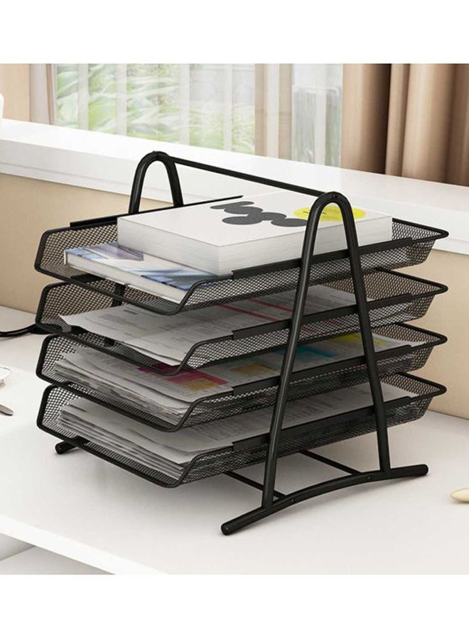 صينية تنظيم مقاس A4 من 4 طبقات . أسود - Image 2