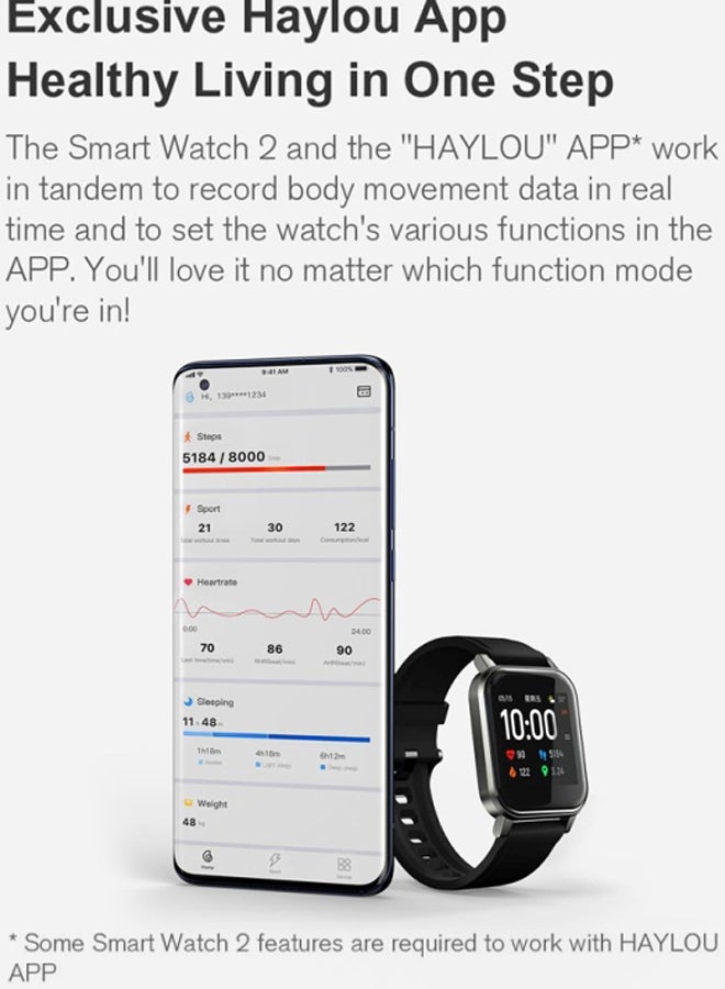 Haylou - LS02 Bluetooth Smartwatch Black - Image 1