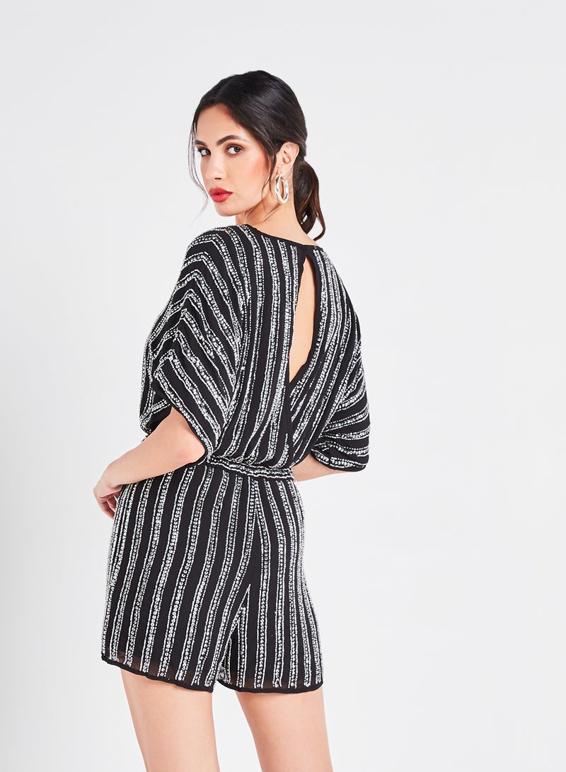 tfnc LONDON - Novale Embellished Playsuit Black - Image 1