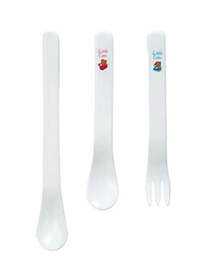 pigeon 3-Piece First Spoon And Fork, 6+ M - White