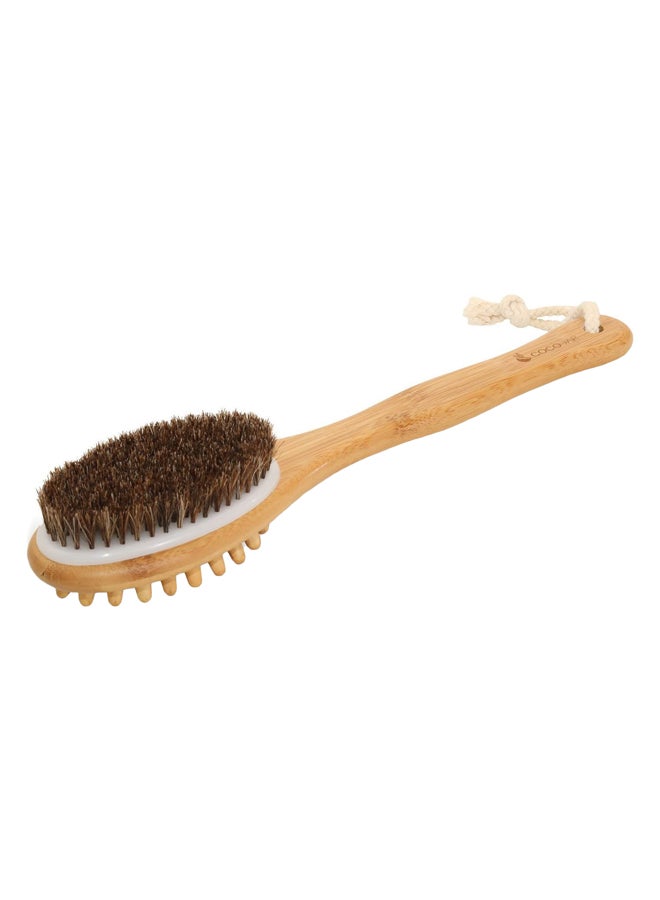 Coco Jar Bamboo Double Side Bath Brush Beige/Brown 35x7.5cm - Image 1