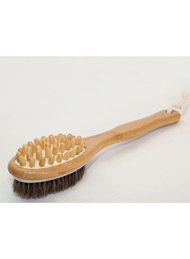 Coco Jar Bamboo Double Side Bath Brush Beige/Brown 35x7.5cm - Image 2