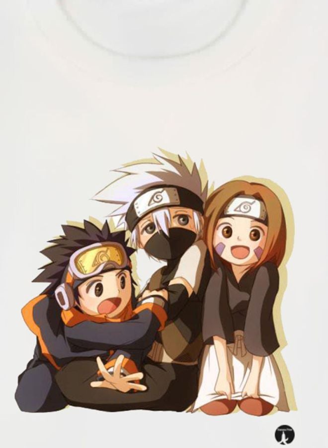 بي بي تيشيرت بطبعة مسلسل الرسوم المتحركة "Naruto" أبيض / أسود / بني - Image 3