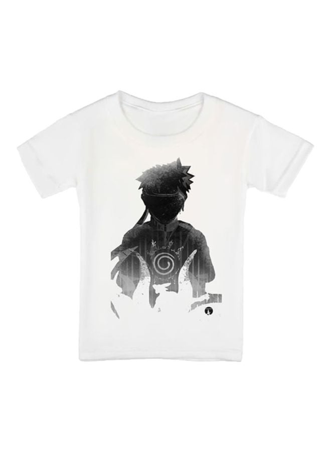 بي بي تيشيرت بطبعة مسلسل الرسوم المتحركة "Naruto" أبيض/ أسود - Image 1