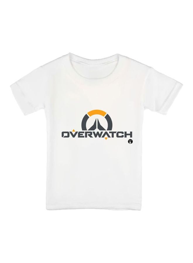 بي بي تيشيرت بطبعة من لعبة الفيديو Overwatch أبيض/ أسود - Image 1