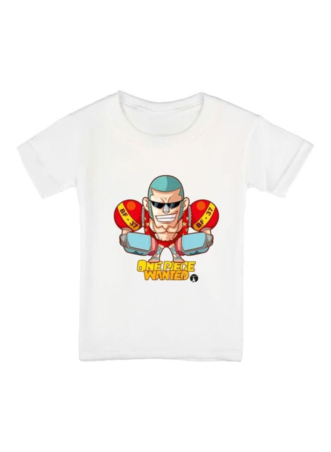 بي بي تيشيرت بطبعة من مسلسل الرسوم المتحركة "One Piece Wanted" أبيض/أصفر - Image 1