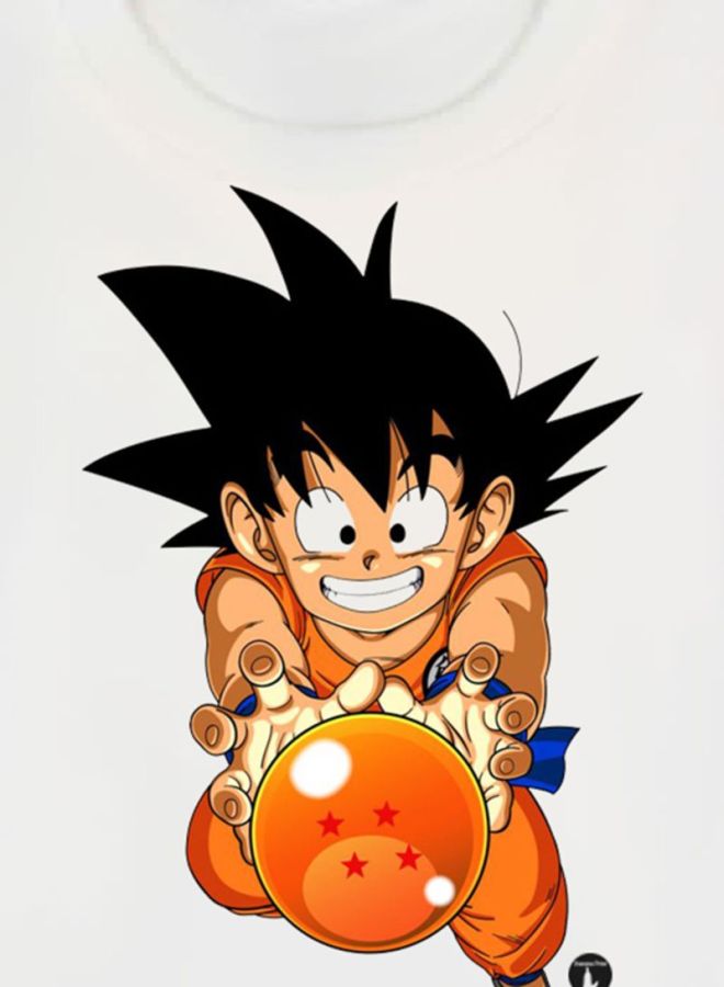 BP The Anime Dragon Ball Printed T-Shirt White/Orange  - Image 3