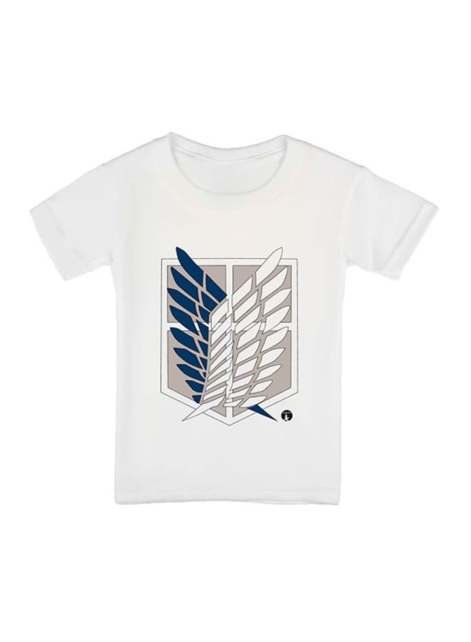 بي بي تيشيرت مزين بطبعة مستوحاة من المسلسل الكرتوني Attack On Titan أبيض - Image 1