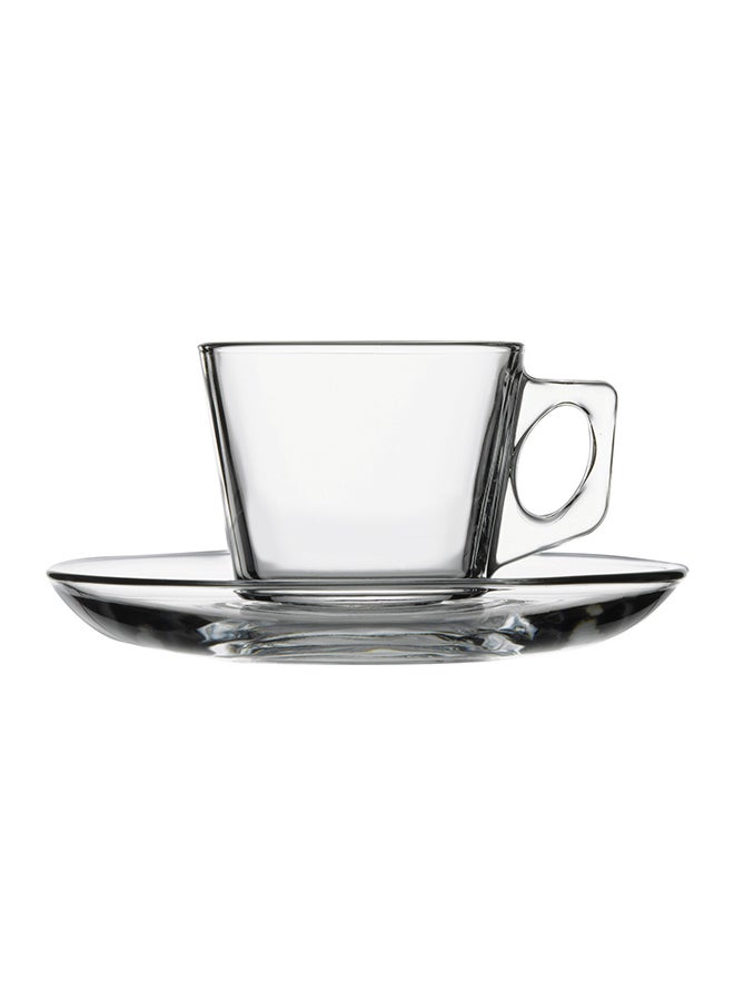 Pasabahce 12-Piece Vela Cup And Saucer Set Clear 6x80ml - Image 2