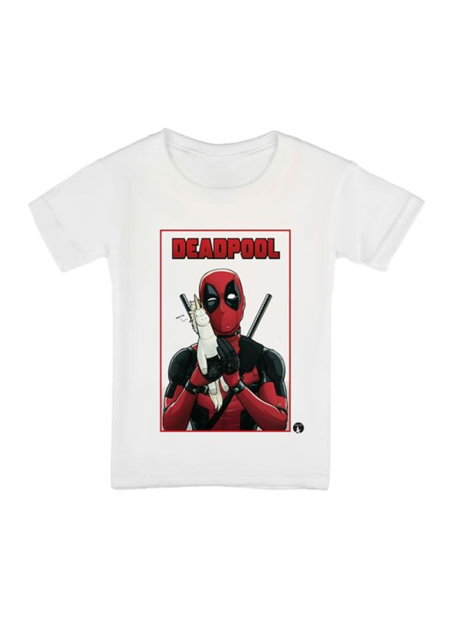 BP Deadpool Printed T-Shirt White/Red/Black  - Image 1