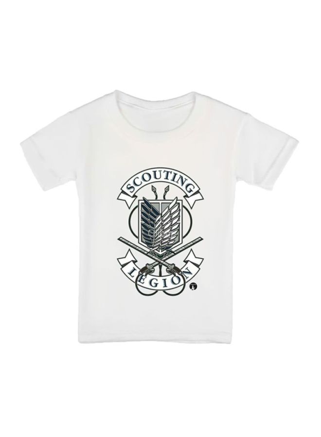 بي بي تيشيرت مزين بطبعة مستوحاة من المسلسل الكرتوني Attack On Titan أبيض - Image 1