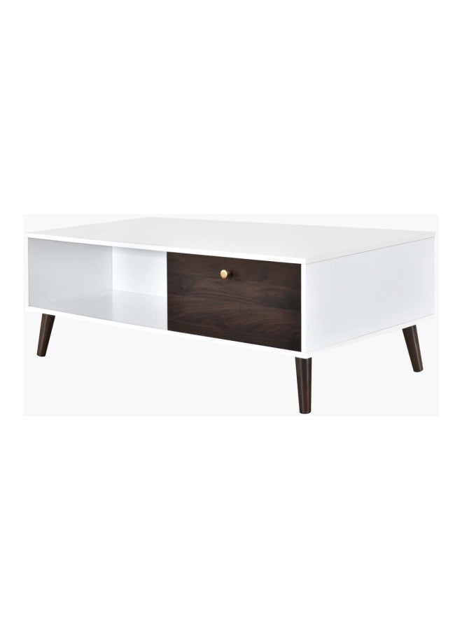 Home Box - Natalia Coffee Table With Drawer White/Brown 42x60x120cm - Image 1