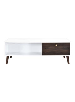 Natalia Coffee Table With Drawer White/Brown 42x60x120cm
