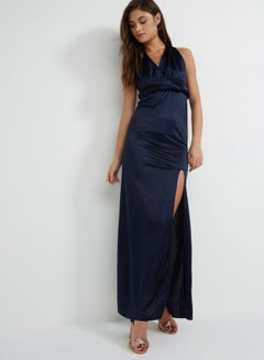Felpa Polyester Maxi Dress Navy