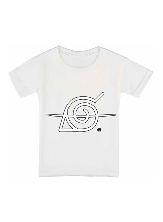 بي بي تيشيرت مزين بطبعة مستوحاة من المسلسل الكرتوني Naruto أبيض/ أسود - Image 1