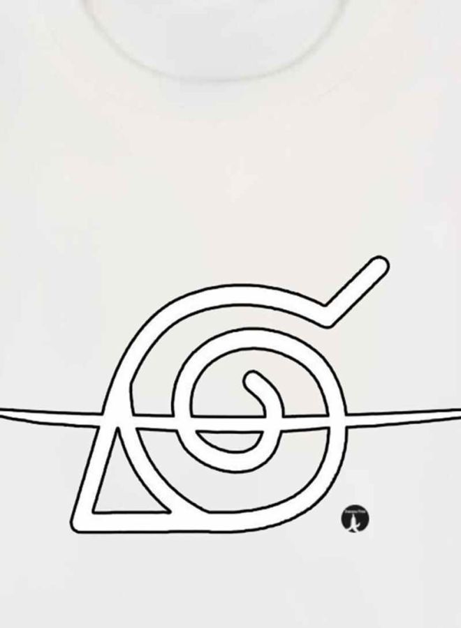 بي بي تيشيرت مزين بطبعة مستوحاة من المسلسل الكرتوني Naruto أبيض/ أسود - Image 3