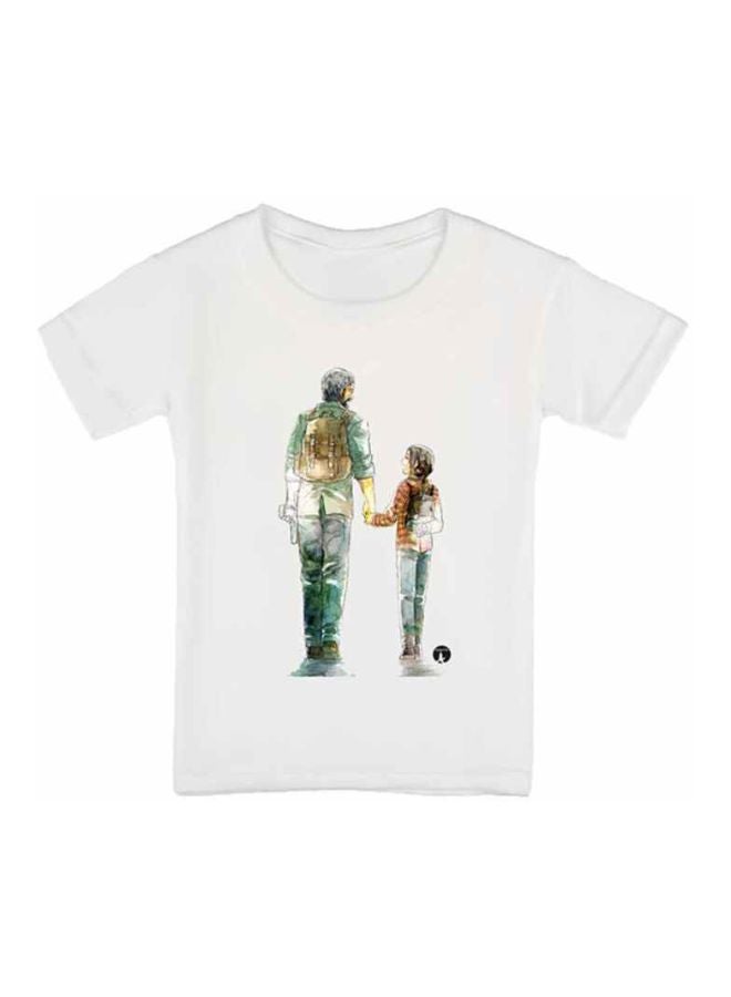 بي بي تيشيرت مزين بطبعة مستوحاة من لعبة The Last Of Us أبيض/أخضر/أحمر - Image 1