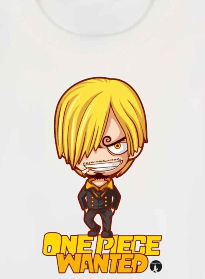 BP Anime One Piece Printed T-Shirt White/Yellow/Brown - Image 3