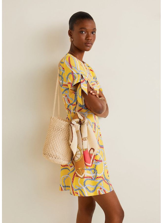 مانجو فستان قصير مطبوع عليه وشاح - Image 3