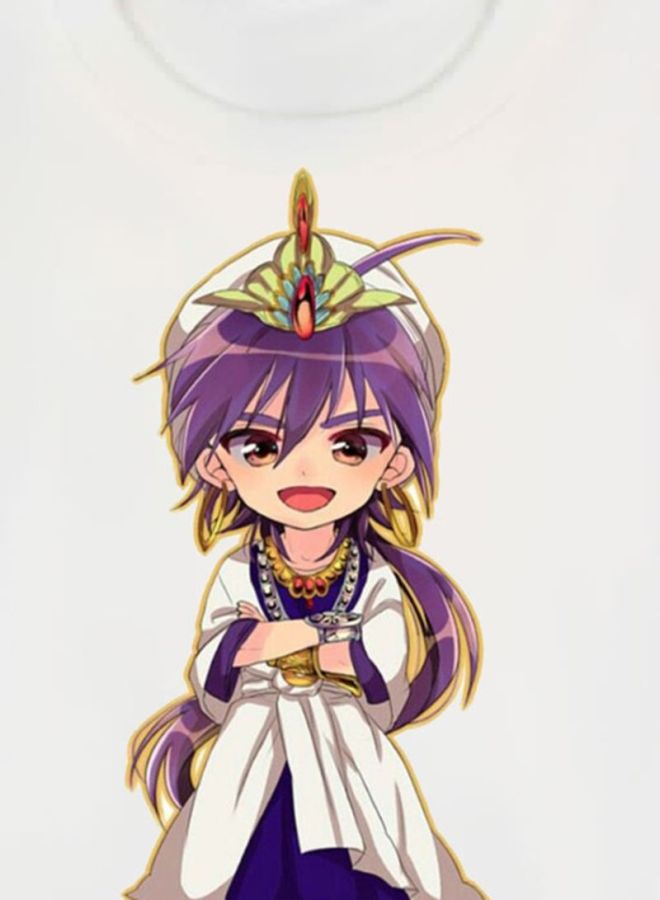 بي بي تيشيرت بطبعة مسلسل الرسوم المتحركة "Magi The Labyrinth Of Magic" أبيض/بنفسجي - Image 3