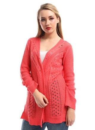 كارديجان مفتوحة من الأمام ومزينة بثقوب خوخي - v1597662886/N29795614V_1