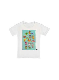The Anime Digimon Printed T-Shirt White/Yellow/Blue