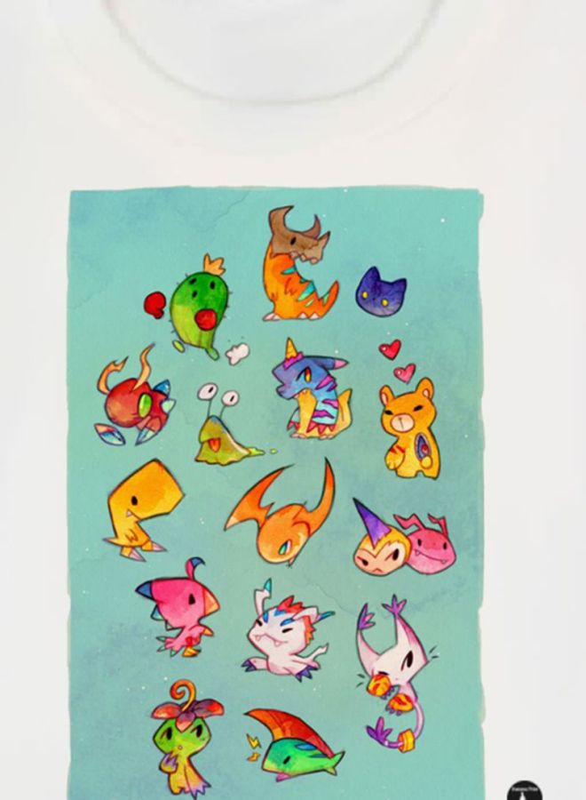 BP - The Anime Digimon Printed T-Shirt White/Yellow/Blue - Image 1