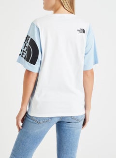 THE NORTH FACE Block Logo Printed T-Shirt White/Blue  - Image 2