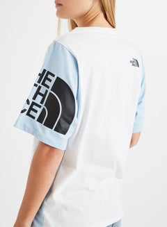 THE NORTH FACE Block Logo Printed T-Shirt White/Blue  - Image 4