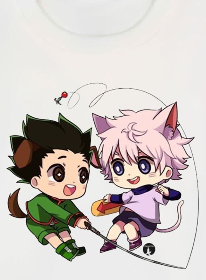 بي بي تيشيرت بطبعة مسلسل الأنمي  Hunter X Hunter وردي/أخضر/أبيض - Image 3