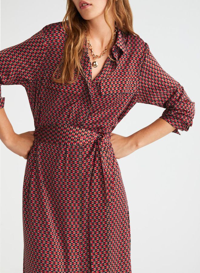 MANGO - Printed Shirt Dress Multicolour - Image 1