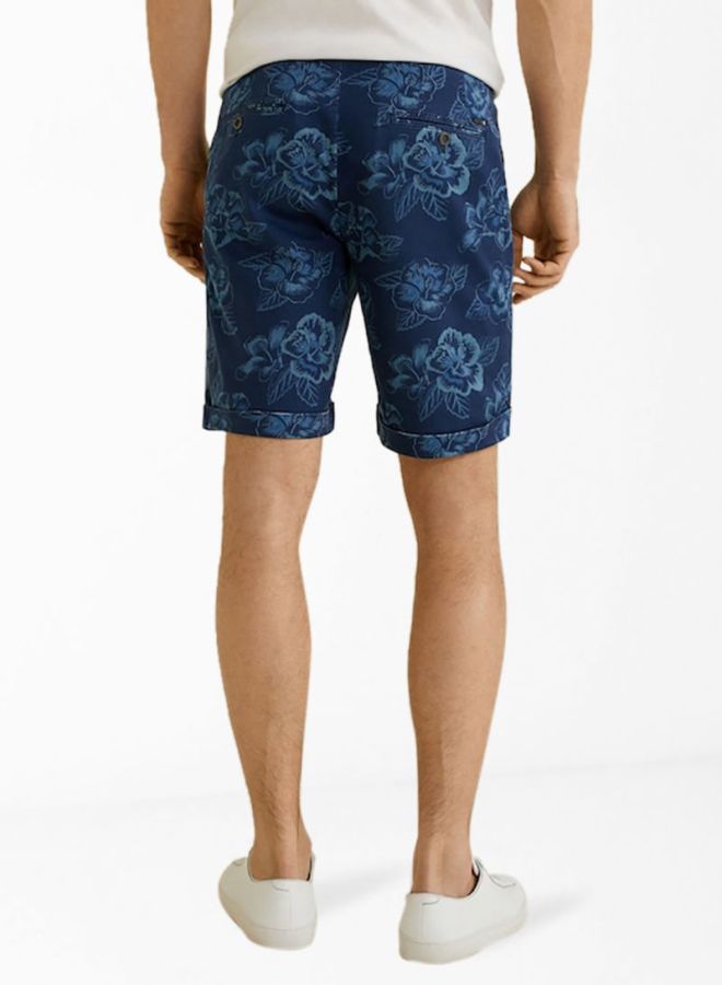 MANGO Floral Bermuda Shorts Blue  - Image 2