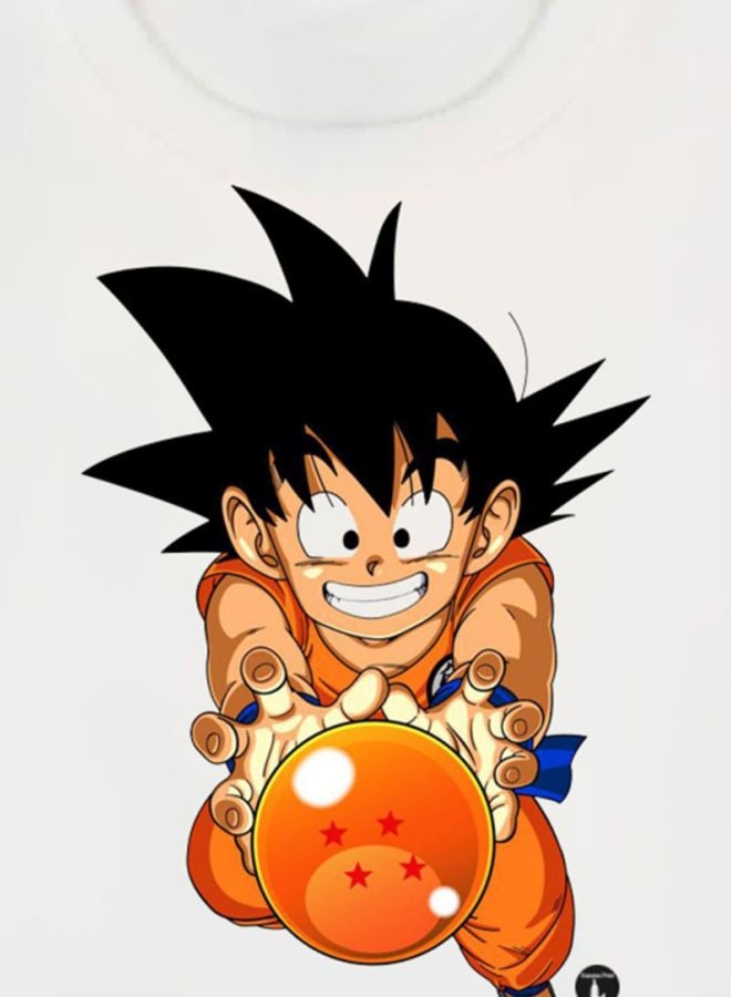 BP The Anime Dragon Ball Printed T-Shirt White/Beige/Red - Image 3