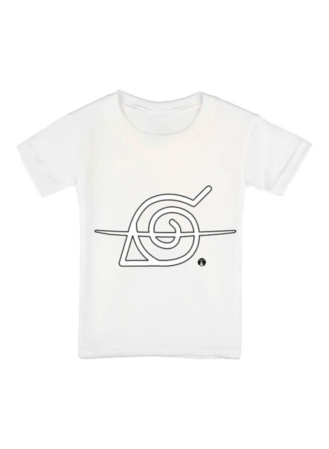 بي بي تيشيرت بطبعة مسلسل الرسوم المتحركة "Naruto" أبيض/ أسود - Image 1