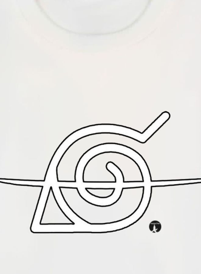 بي بي تيشيرت بطبعة مسلسل الرسوم المتحركة "Naruto" أبيض/ أسود - Image 3