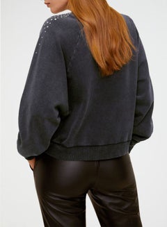 MANGO Shoulder Studded Sweater Grey  - Image 2