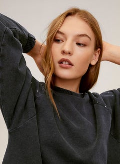 MANGO Shoulder Studded Sweater Grey  - Image 5