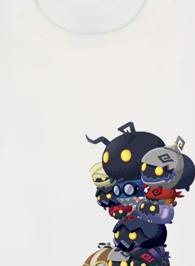 بي بي تيشيرت بتصميم مطبوع للعبة الفيديو "Kingdom Hearts" أرجواني/أسود/أبيض - Image 3