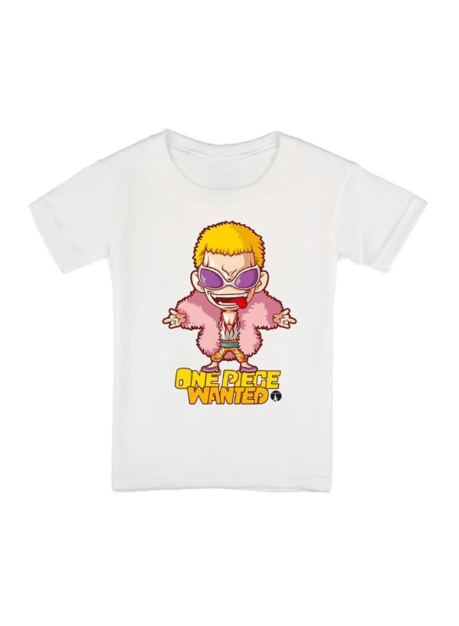 بي بي تيشيرت مطبوع بتصميم من مسلسل الرسوم المتحركة One Piece أبيض - Image 1