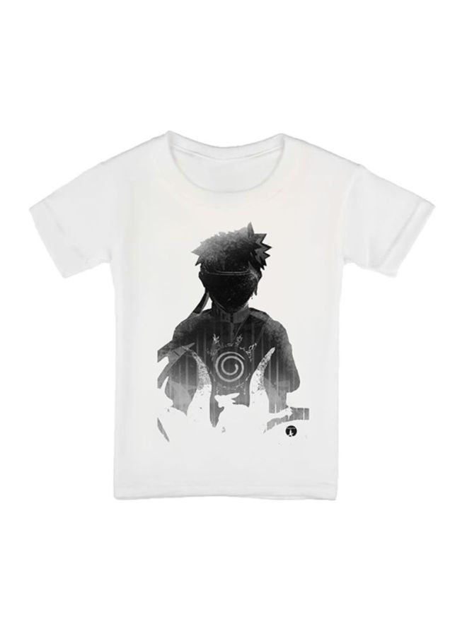 بي بي تيشيرت مزين بطبعة مستوحاة من المسلسل الكرتوني Naruto أبيض/ أسود - Image 1
