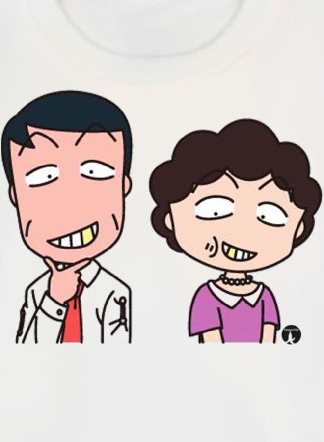 بي بي تيشيرت مزين بطبعة شخصية المسلسل الكرتوني Chibi Maruko-Chan أبيض - Image 3