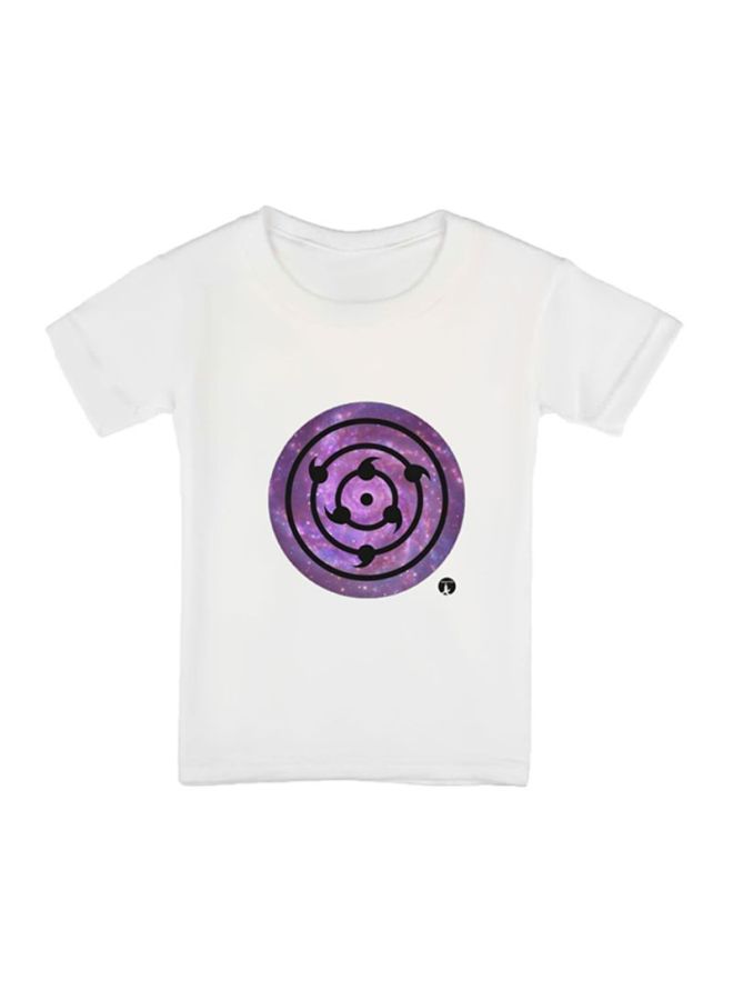 بي بي تيشيرت مزين بطبعة مستوحاة من المسلسل الكرتوني Naruto أبيض/أرجواني/أسود - Image 1