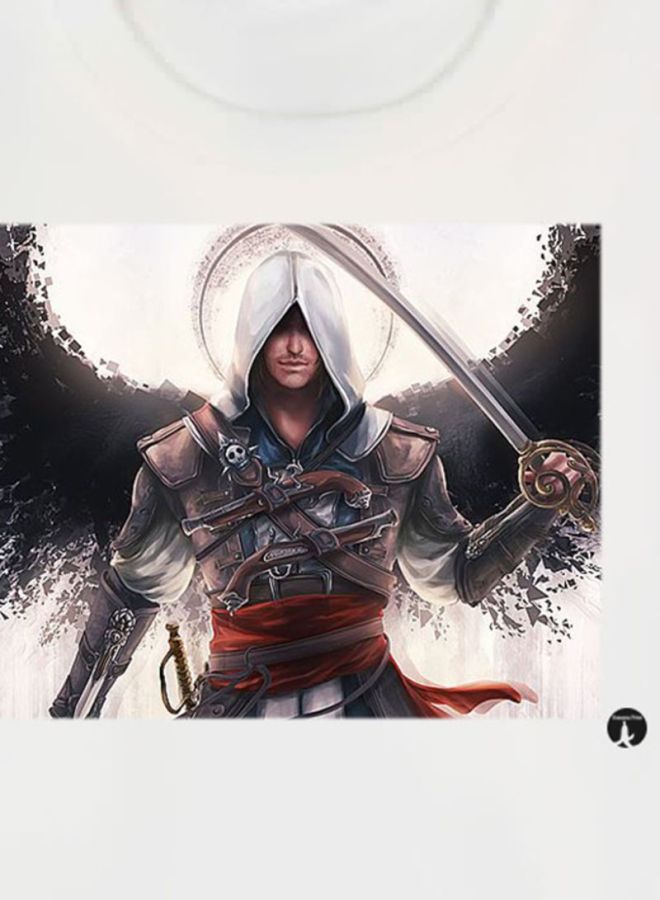 بي بي تيشيرت مزين بطبعة مستوحاة من لعبة Assassin's Creed أبيض - Image 3