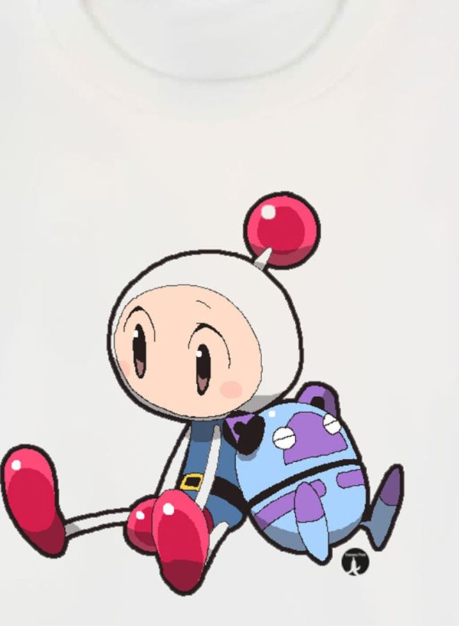 BP Video Game Bomber Man Printed T-Shirt White  - Image 3